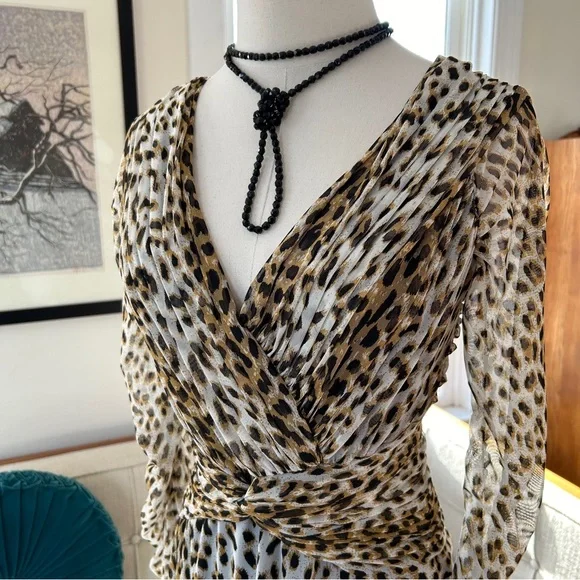 Tadashi Collection Leopard Mesh Dress - Picture 2 of 8